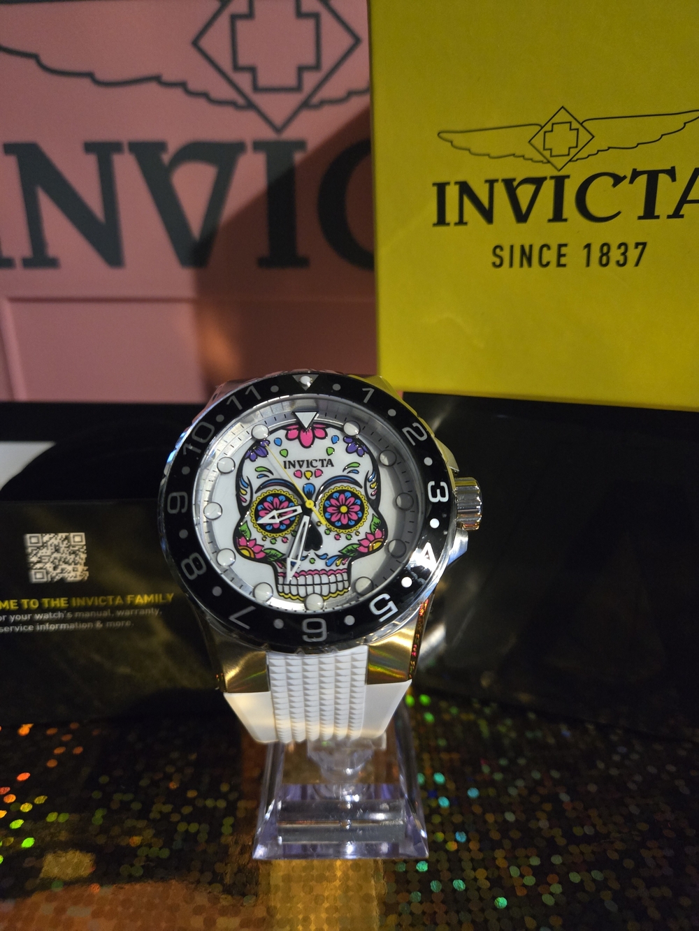 36853 Invicta Aviator Dia De Los Muertos Mother Of Pearl Men's Watch 50mm